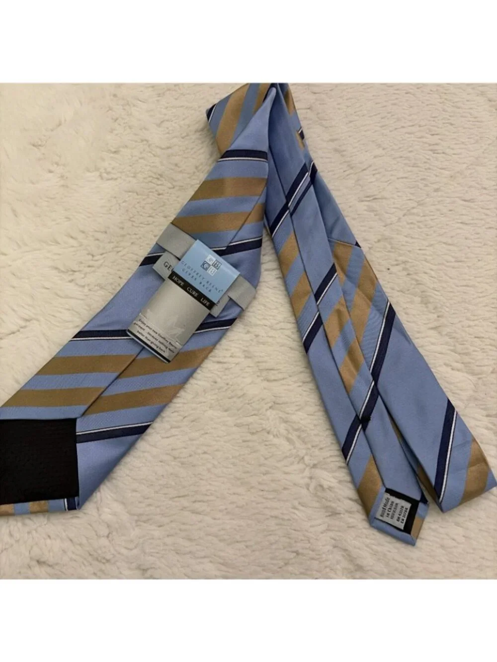 Geoffrey Beene Men’s NWT Blue Striped Neck Tie 100% Silk Preppy Classic